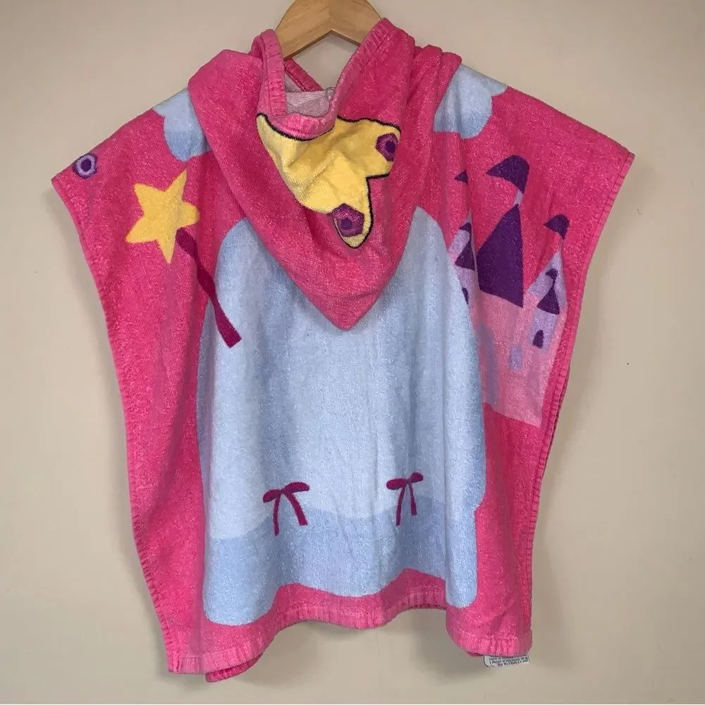 Princess Beach Pool Towel Girl’s One SIze hooded bath cozy coverup Castle Crown
